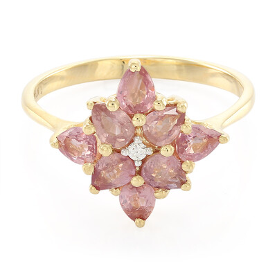Nicht erhitzter Padparadscha-Saphir-Goldring (AMAYANI)
