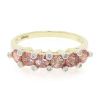Nicht erhitzter Padparadscha-Saphir-Goldring
