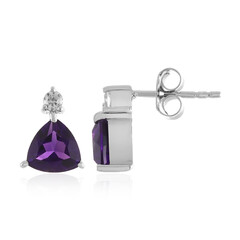 Sambia-Amethyst-Silberohrringe