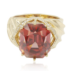 Pinkfarbener Zirkon-Goldring (de Melo)