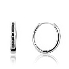 Schwarzer Diamant-Silberohrringe