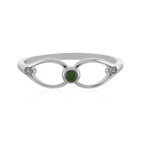Grüner I3 Diamant-Silberring