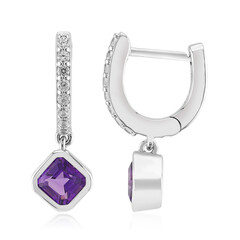 Sibirischer Amethyst-Silberohrringe