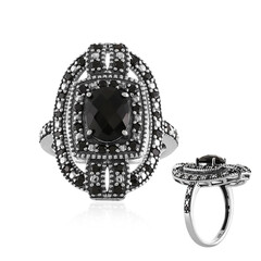 Schwarzer Onyx-Silberring