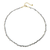 Silberfarbener Diamant-Silberhalskette