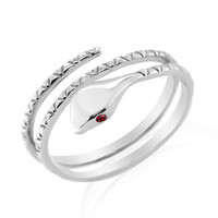 Roter I2 Brillant-Silberring