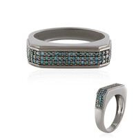 Blauer I3 Diamant-Silberring