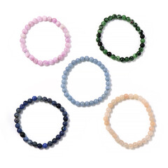 5er Set Edelstein Armbänder