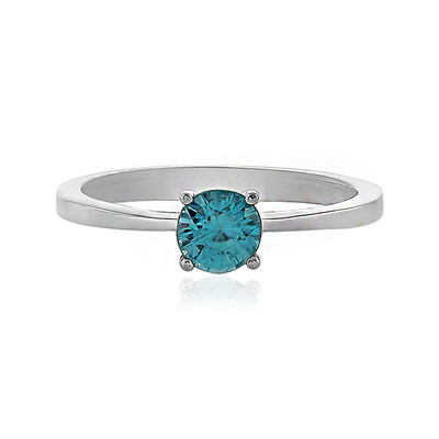 Blauer Zirkon-Silberring