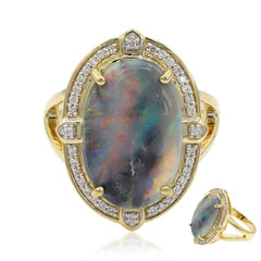 Lightning Ridge-Schwarzer Opal-Goldring