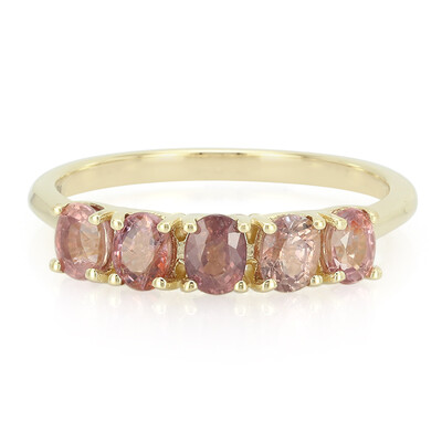 Nicht erhitzter Padparadscha-Saphir-Goldring
