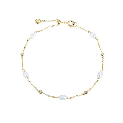 Süßwasserzuchtperlen-Silberarmband
