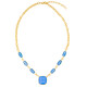 Blauer Chalzedon-Messingcollier (Juwelo Style)