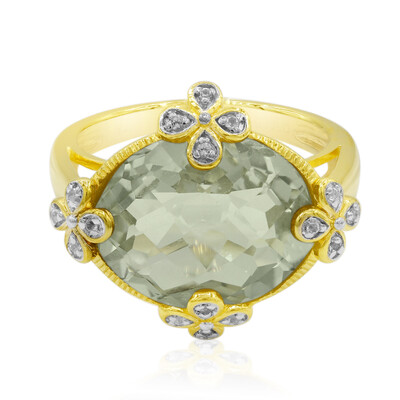 Grüner Amethyst-Silberring