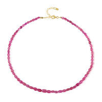 Pinkfarbener Madagaskar-Saphir-Silberhalskette