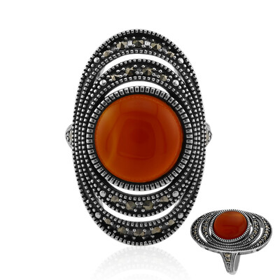 Roter Achat-Silberring (Annette classic)