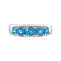 Neonblauer Apatit-Silberring