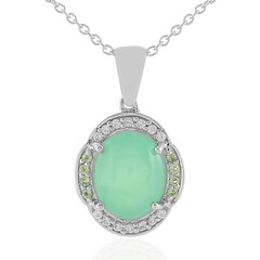 Grüner Opal-Silberhalskette