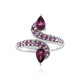 Magenta-Granat-Silberring
