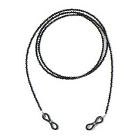 Schwarzer Spinell-Brillenkette