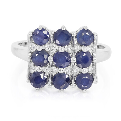 Blauer Saphir-Silberring