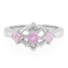 Pinkfarbener Ceylon-Saphir-Silberring
