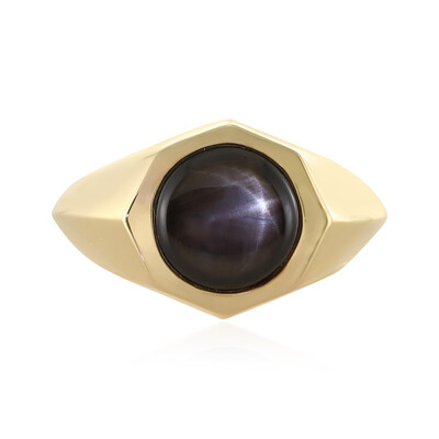 Schwarzer Stern-Saphir-Silberring