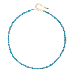 Neonblauer Apatit-Silberhalskette