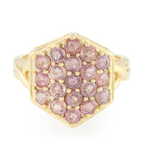 Nicht erhitzter Padparadscha-Saphir-Goldring (AMAYANI)
