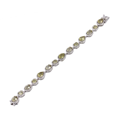 Ouro Verde-Quarz-Silberarmband