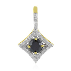 Schwarzer Diamant-Goldanhänger