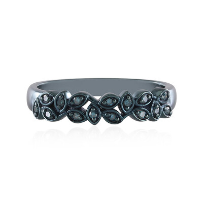 Blauer I2 Diamant-Silberring