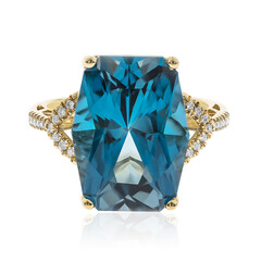 Londonblauer Topas-Goldring