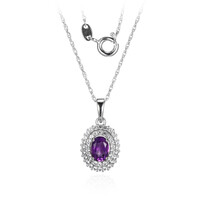Sambia-Amethyst-Silberhalskette