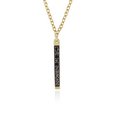 Schwarzer Diamant-Silbercollier