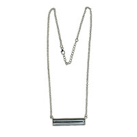 Schwarzer Hämatit-Silbercollier
