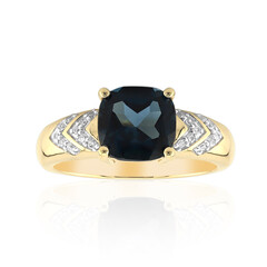 Londonblauer Topas-Goldring