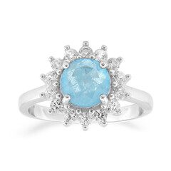 Blauer Pastell-Quarz-Silberring