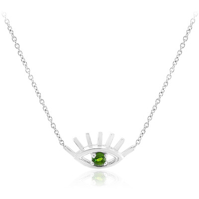 Russischer Diopsid-Silbercollier