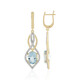 AAA-Brasilianischer Aquamarin-Goldohrringe (SUHANA)