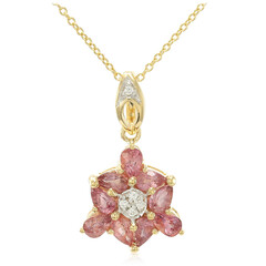 Nicht erhitzter Padparadscha-Saphir-Goldhalskette (AMAYANI)