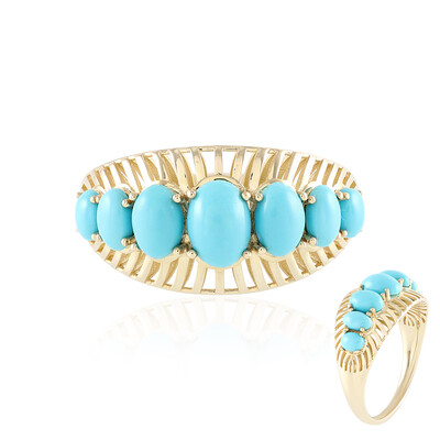 Sleeping Beauty-Türkis-Goldring (Ornaments by de Melo)