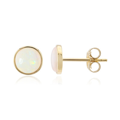 Weißer Opal-Goldohrringe