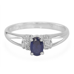 Blauer Saphir-Silberring