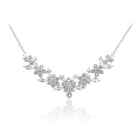 Weißer Topas-Silbercollier