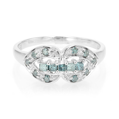 Fancy-Diamant-Silberring