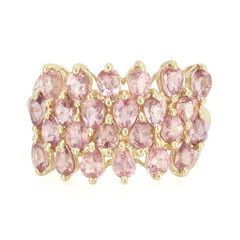 Nicht erhitzter Padparadscha-Saphir-Goldring