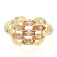 Nicht erhitzter Padparadscha-Saphir-Goldring (AMAYANI)
