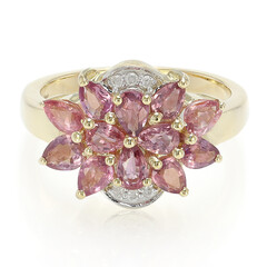 Nicht erhitzter Padparadscha-Saphir-Goldring
