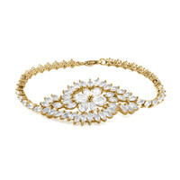 Weißer Topas-Silberarmband